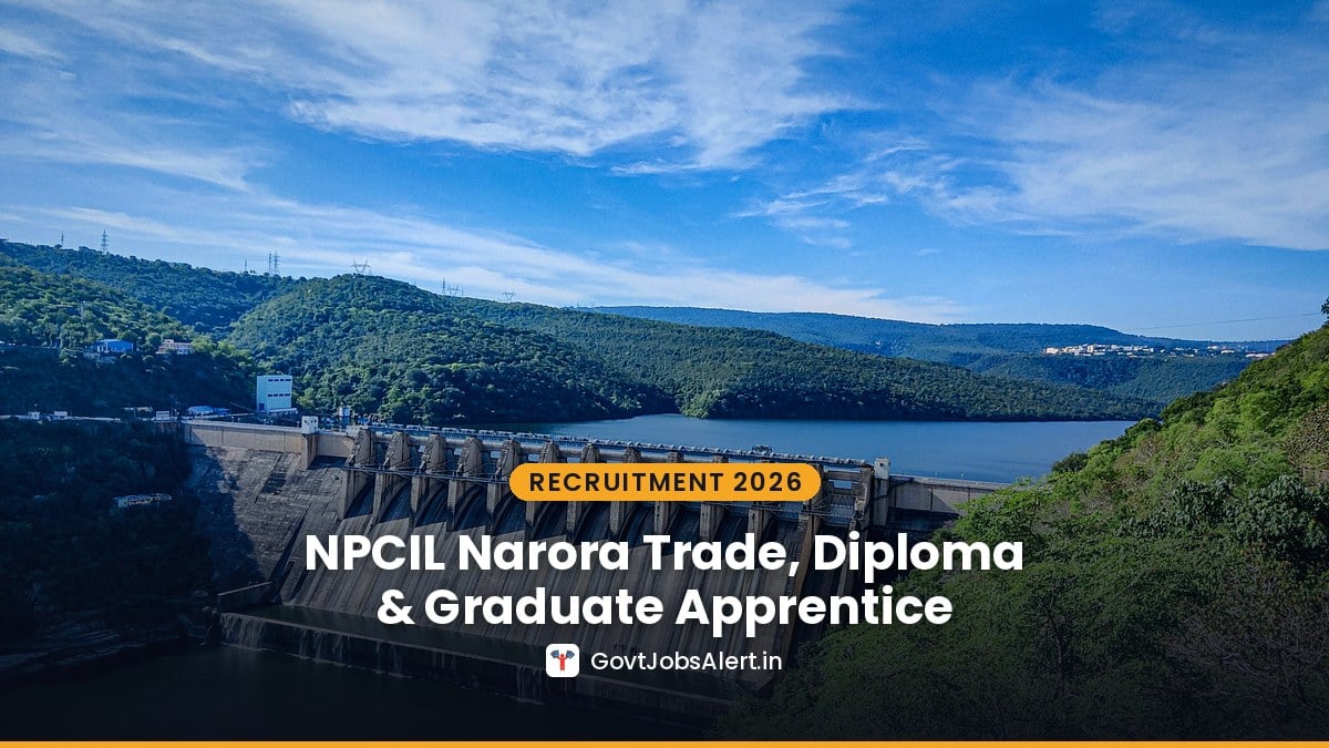 A power dam and reservoir among green hills - NPCIL NAPS Narora Trade, Diploma and Graduate Apprentice Recruitment 2026