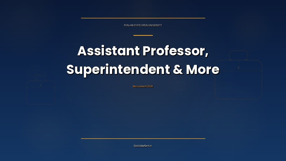PSOU Recruitment 2026 notice for Assistant Professor, Superintendent, Senior Assistant and other posts at Patiala