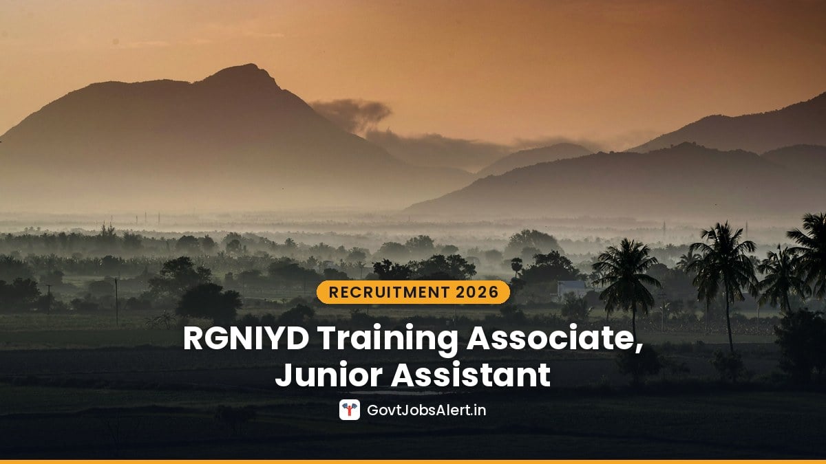 Misty hills and palm trees at dawn in southern India - RGNIYD Recruitment 2026 walk-in for Training Associate, Junior Assistant, Medical Officer and Consultant
