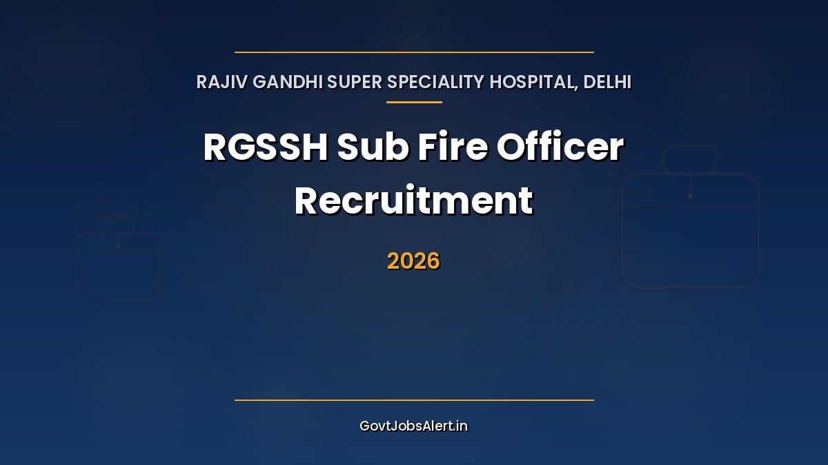 RGSSH Delhi Sub Fire Officer Recruitment 2026 notice for 1 contract post for retired government servants, offline form by 22 October 2026