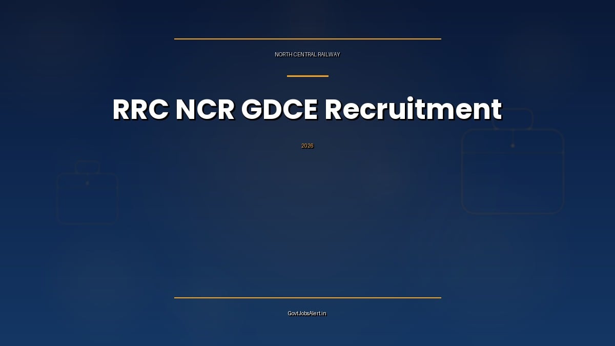 RRC NCR GDCE Recruitment 2026 featured image for Assistant Loco Pilot, Commercial Cum Ticket Clerk and Junior Engineer posts