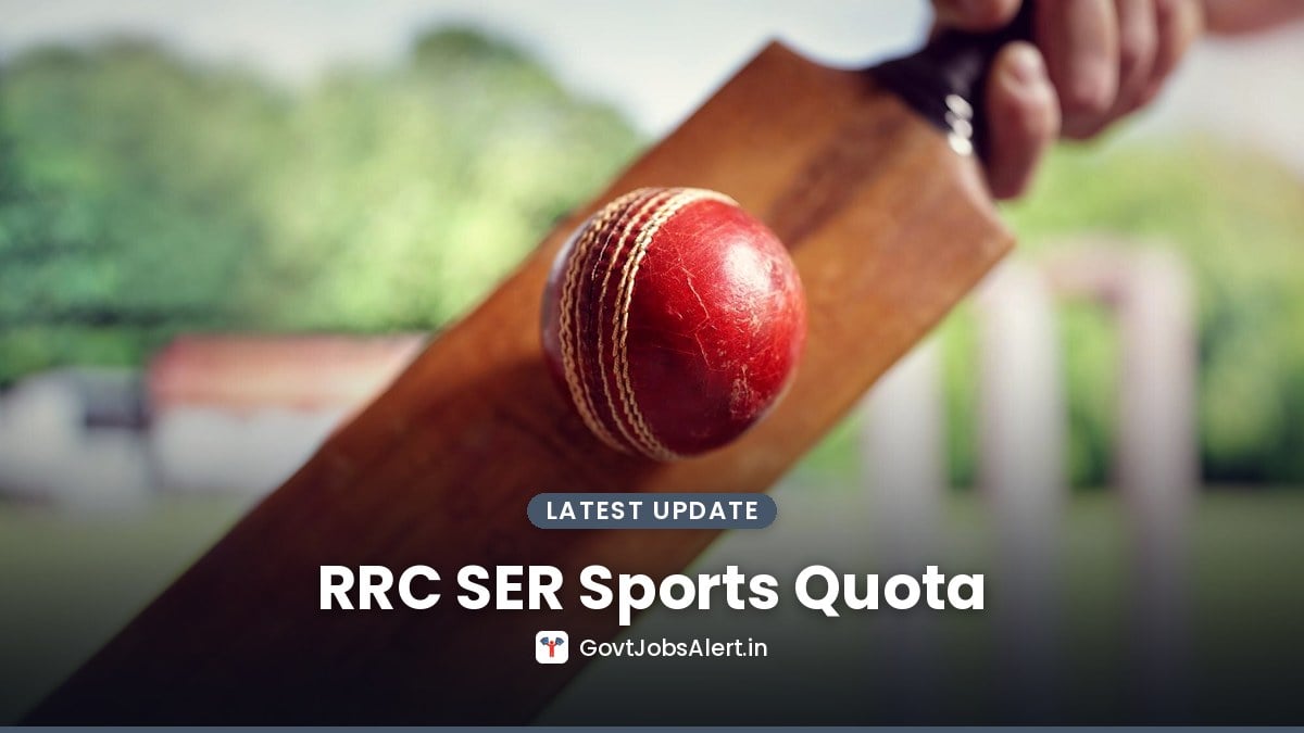 Cricket bat striking a red ball — RRC SER Sports Quota Recruitment 2026-27 online application link active