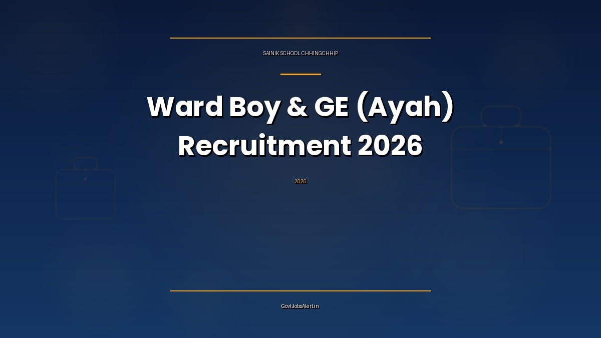 Sainik School Chhingchhip Recruitment 2026 notice for 5 Ward Boy and GE Ayah contract posts in Mizoram
