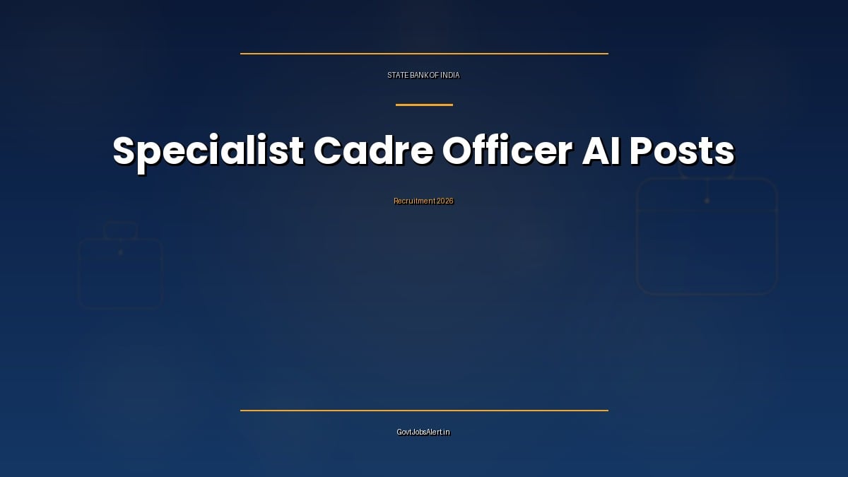 SBI Specialist Cadre Officer Recruitment 2026 notice for six AI posts including GM and Chief AI Officer and DGM