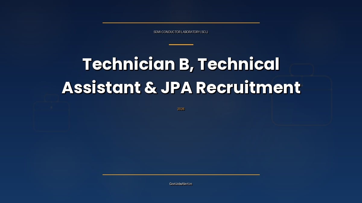 SCL Mohali recruitment 2026 notice for Technician B, Technical Assistant and Junior Personal Assistant posts