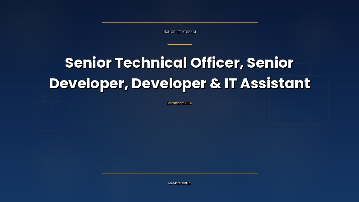 Sikkim High Court Recruitment 2026 notice for Senior Technical Officer, Senior Developer, Developer and IT Assistant contract posts