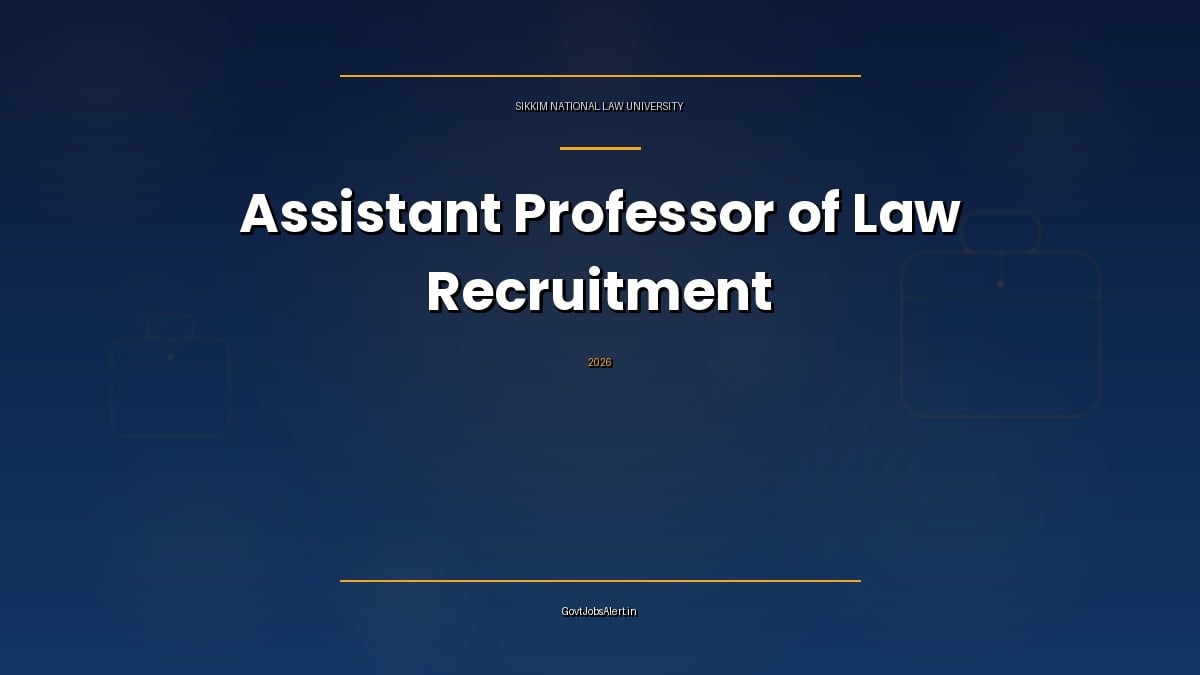 SNLU Assistant Professor Recruitment 2026 notification by Sikkim National Law University for 5 contractual law faculty posts