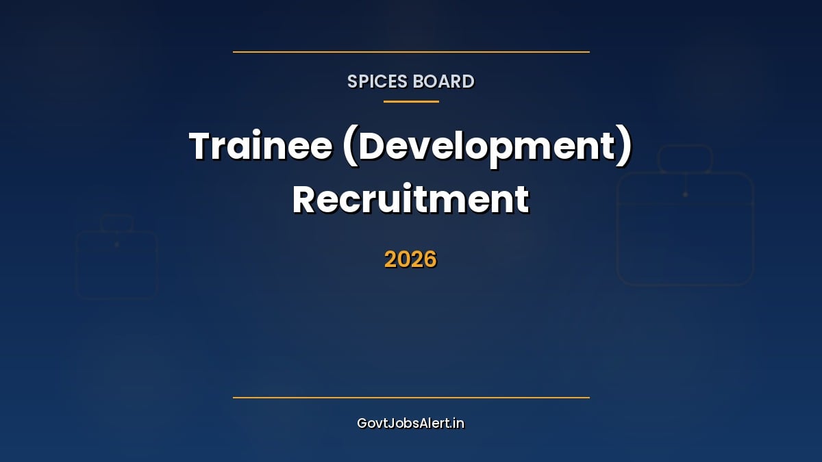 Spices Board Trainee Recruitment 2026 notification for 21 Trainee (Development) posts for SC/ST graduates with ₹20,000 monthly stipend