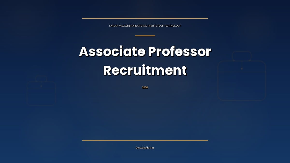 SVNIT Surat Associate Professor Recruitment 2026 notification graphic showing 20 posts and Pay Level 13A2