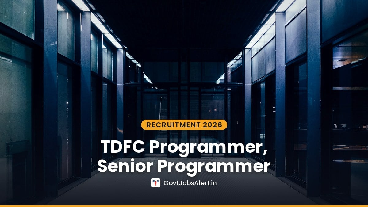 Programmer working at a desk in an Indian office for TDFC Recruitment 2026 Programmer, Senior Programmer, DBA and Project Manager posts in Chennai