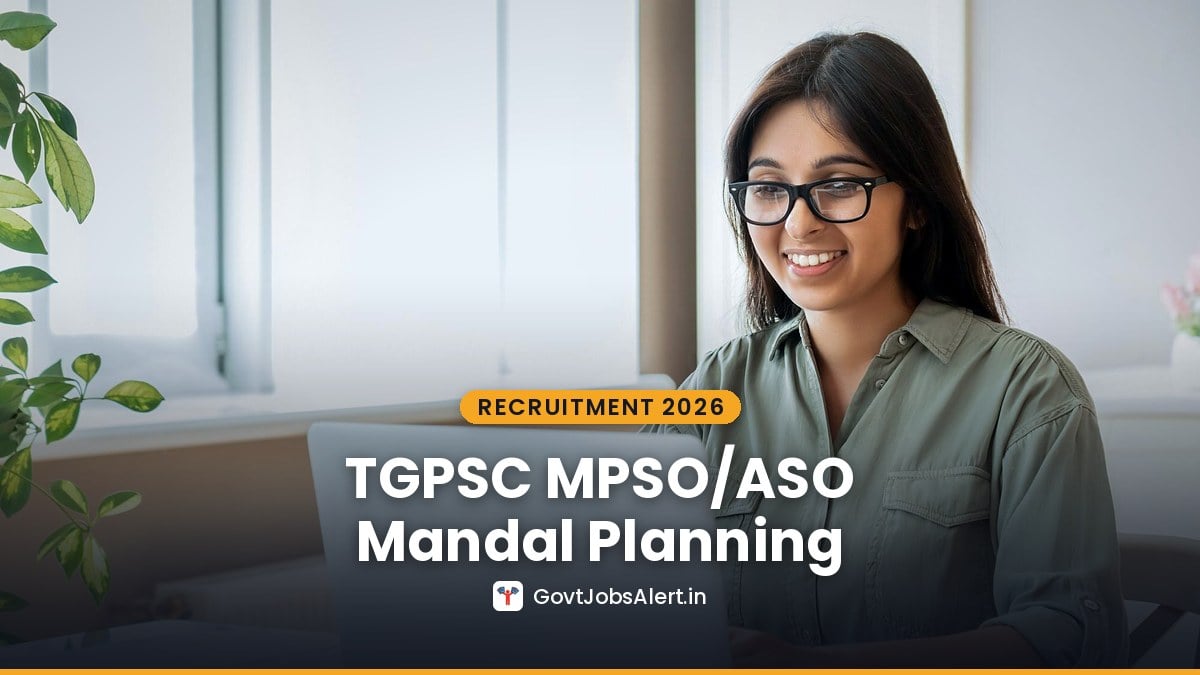 TGPSC MPSO/ASO Recruitment 2026 notice for 102 Mandal Planning and Statistical Officer and Assistant Statistical Officer posts in Telangana