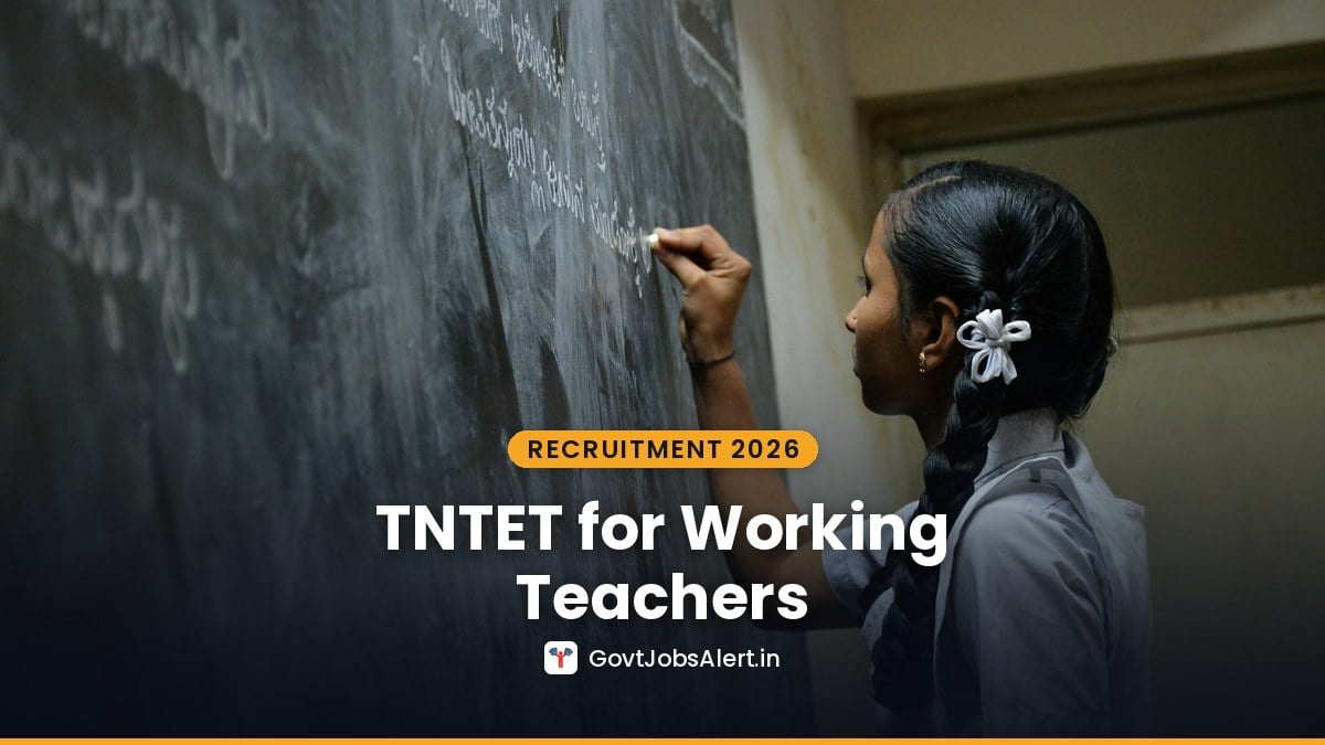 A schoolgirl writing on a blackboard in an Indian classroom – TNTET 2026 for Working Teachers, TRB Tamil Nadu Paper I and Paper II