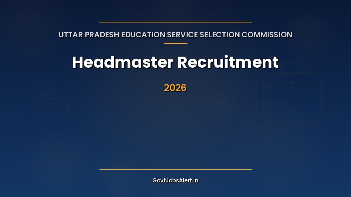 UPESSC Headmaster Recruitment 2026 notification graphic for 1,172 aided school Headmaster posts in Uttar Pradesh