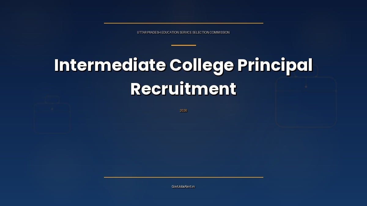 UPESSC Intermediate College Principal Recruitment 2026 notification graphic showing 1,475 Principal posts for aided colleges in Uttar Pradesh