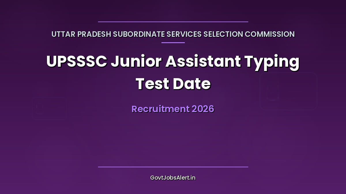 UPSSSC Junior Assistant Typing Test Exam Date 2026 notice: test starts 13 November for 46,282 shortlisted candidates under Advt 12-Exam/2024
