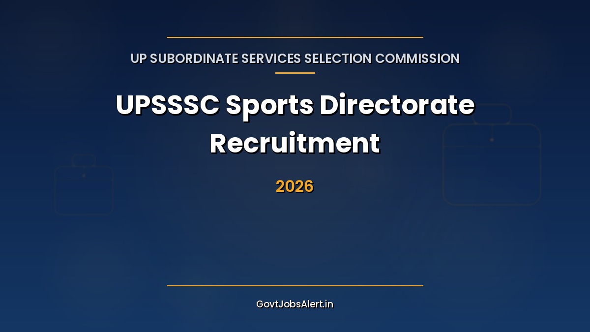 UPSSSC Sports Directorate Recruitment 2026 notification for 108 Deputy Sports Officer, Assistant Coach, Life Guard and Groundsman posts in Uttar Pradesh