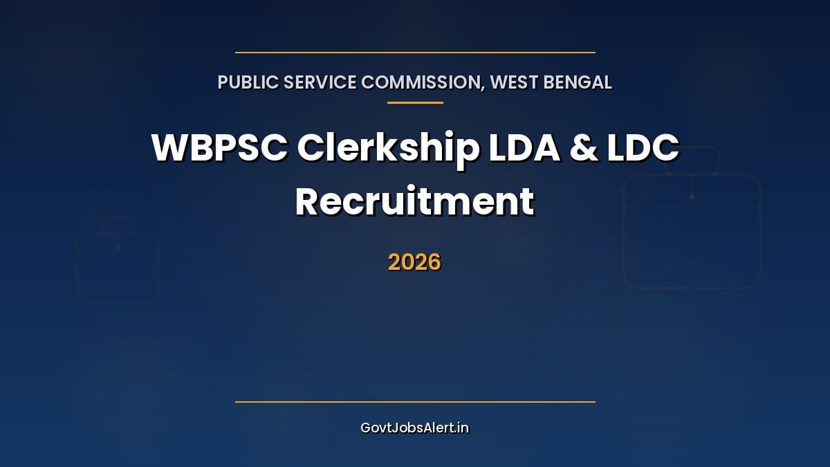 WBPSC Clerkship Recruitment 2026 notification for LDA and LDC posts in West Bengal Government offices, apply online till 26 October