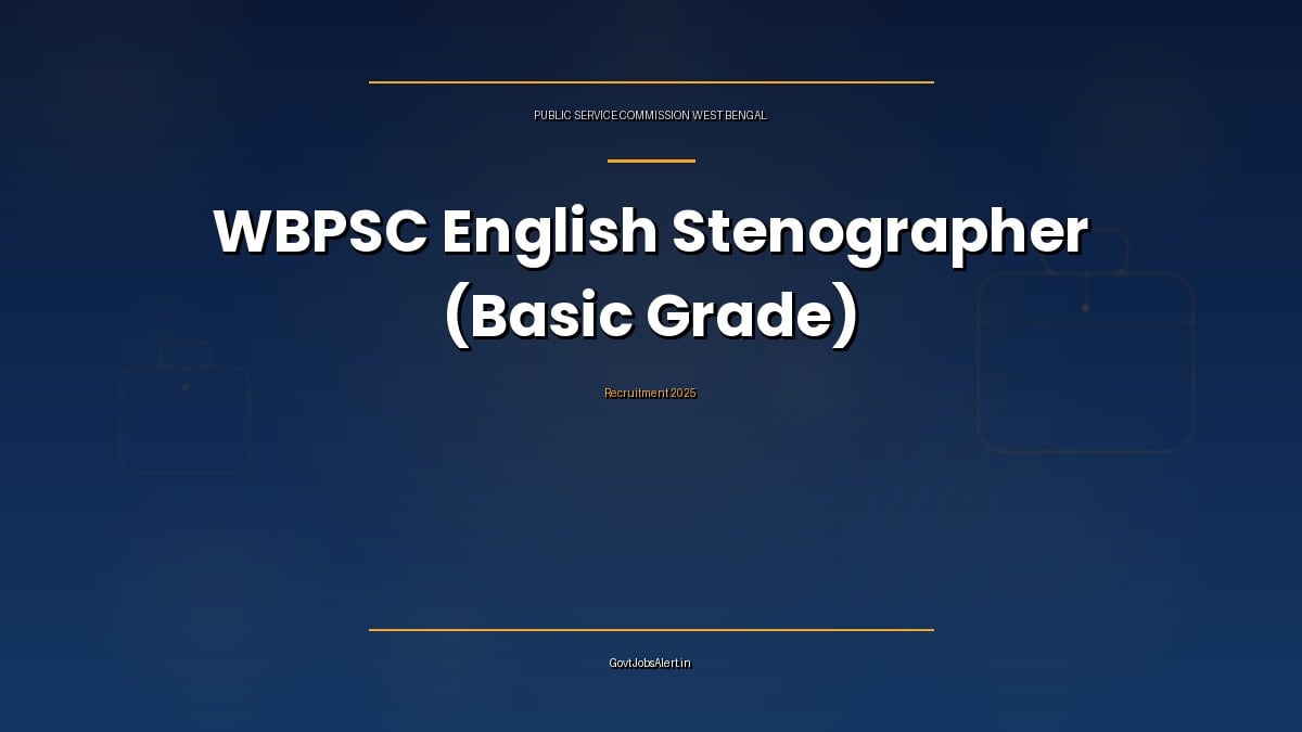 WBPSC English Stenographer Recruitment 2025 notification graphic for Basic Grade Schedule A and B with 266 vacancies