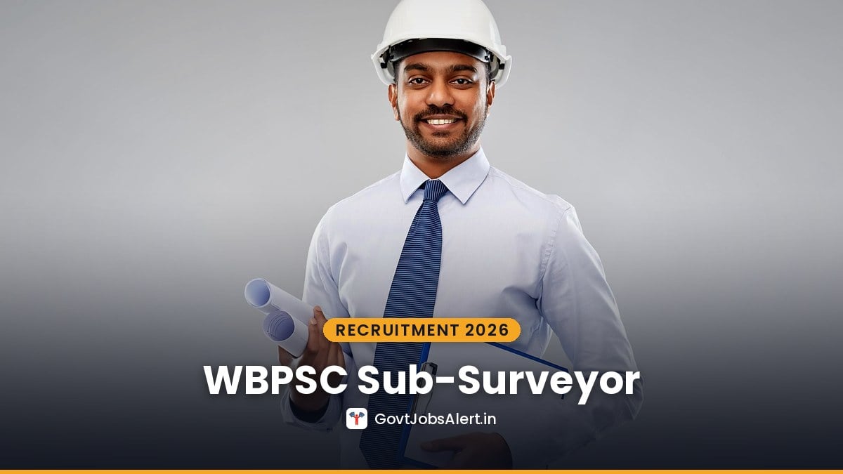 Indian engineer in a hard hat holding survey plans and a clipboard — WBPSC Sub-Surveyor Recruitment 2026